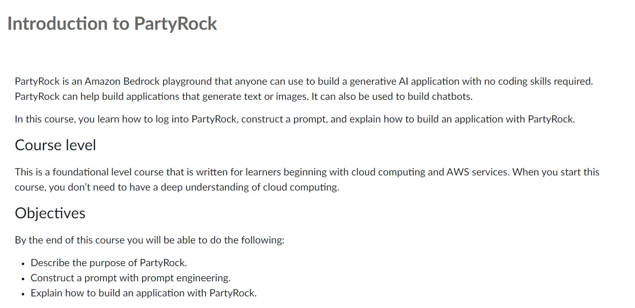 Introduction PartyRock