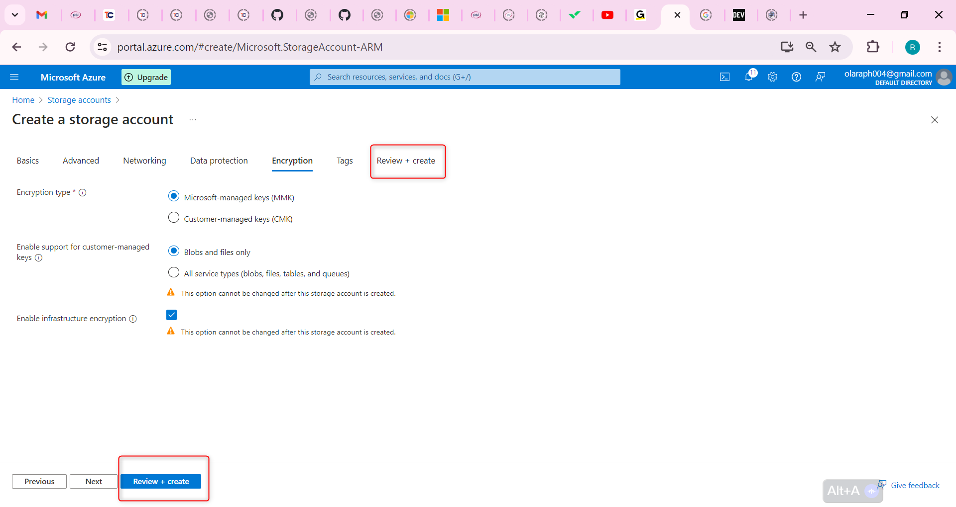 Select Review + Create