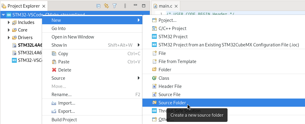 Create source folder