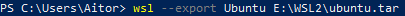 Backing up my Ubuntu WSL2 distro