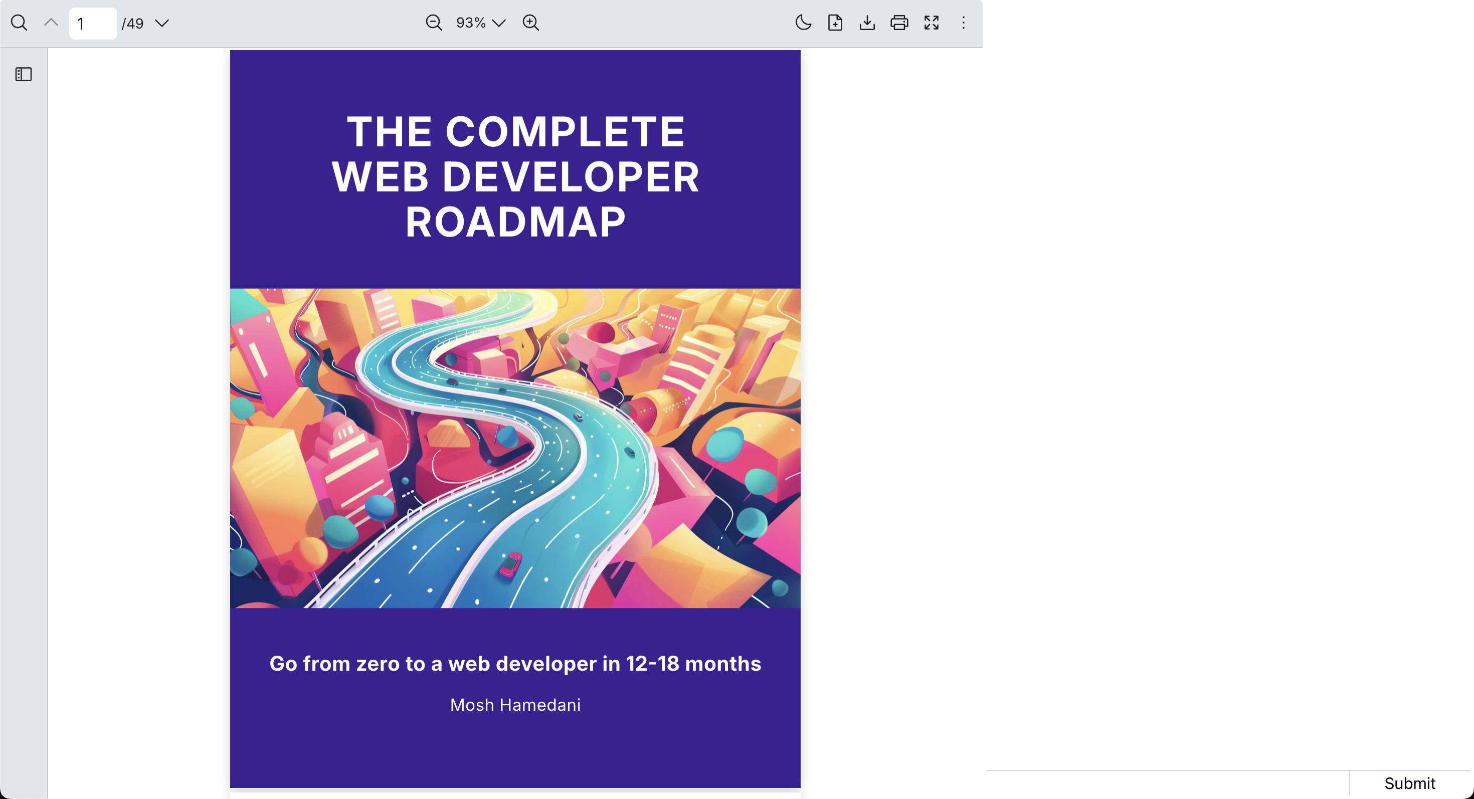 Screenshot of React PDF and Chat Interface