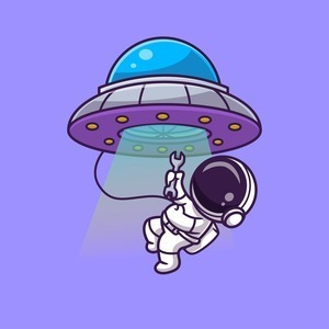 Astronaut falling from a UFO