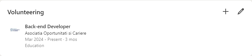 Experiența LinkedIn