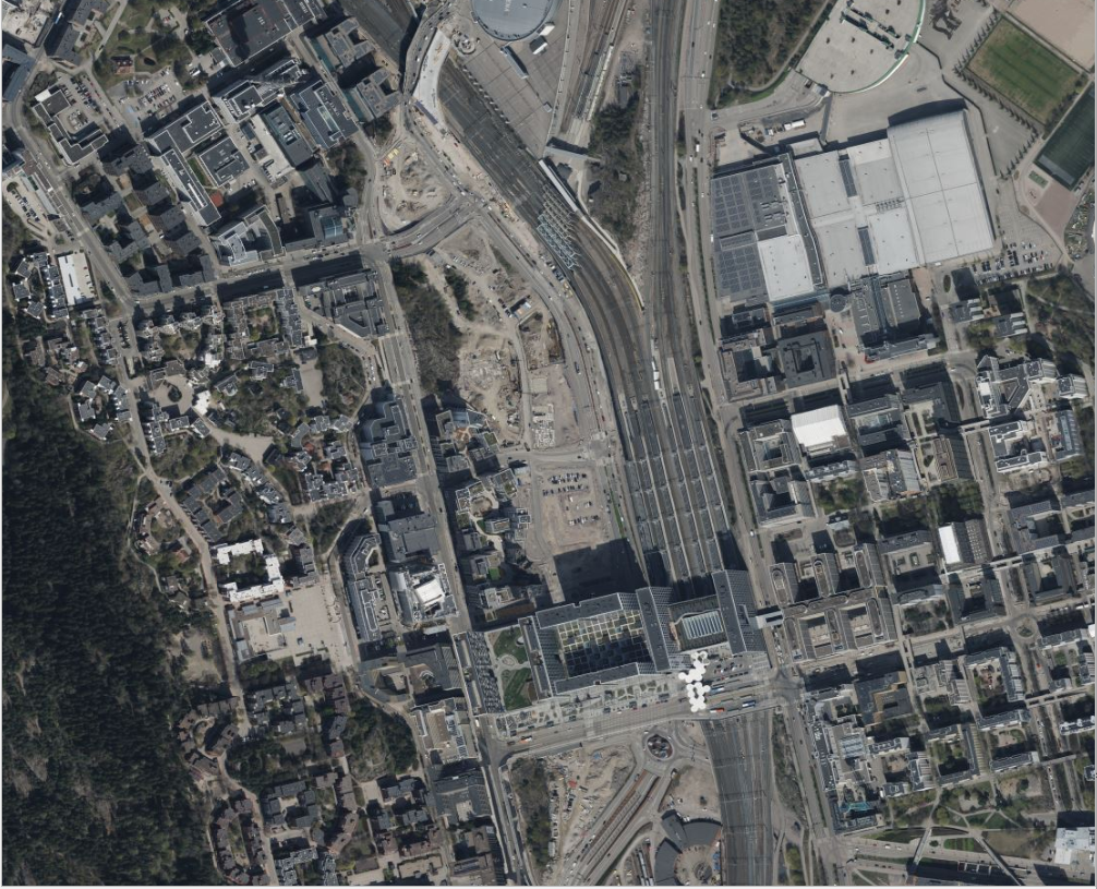 screenshot of Bing Aerial base layer in QGIS