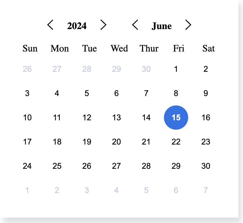 Initial Calendar