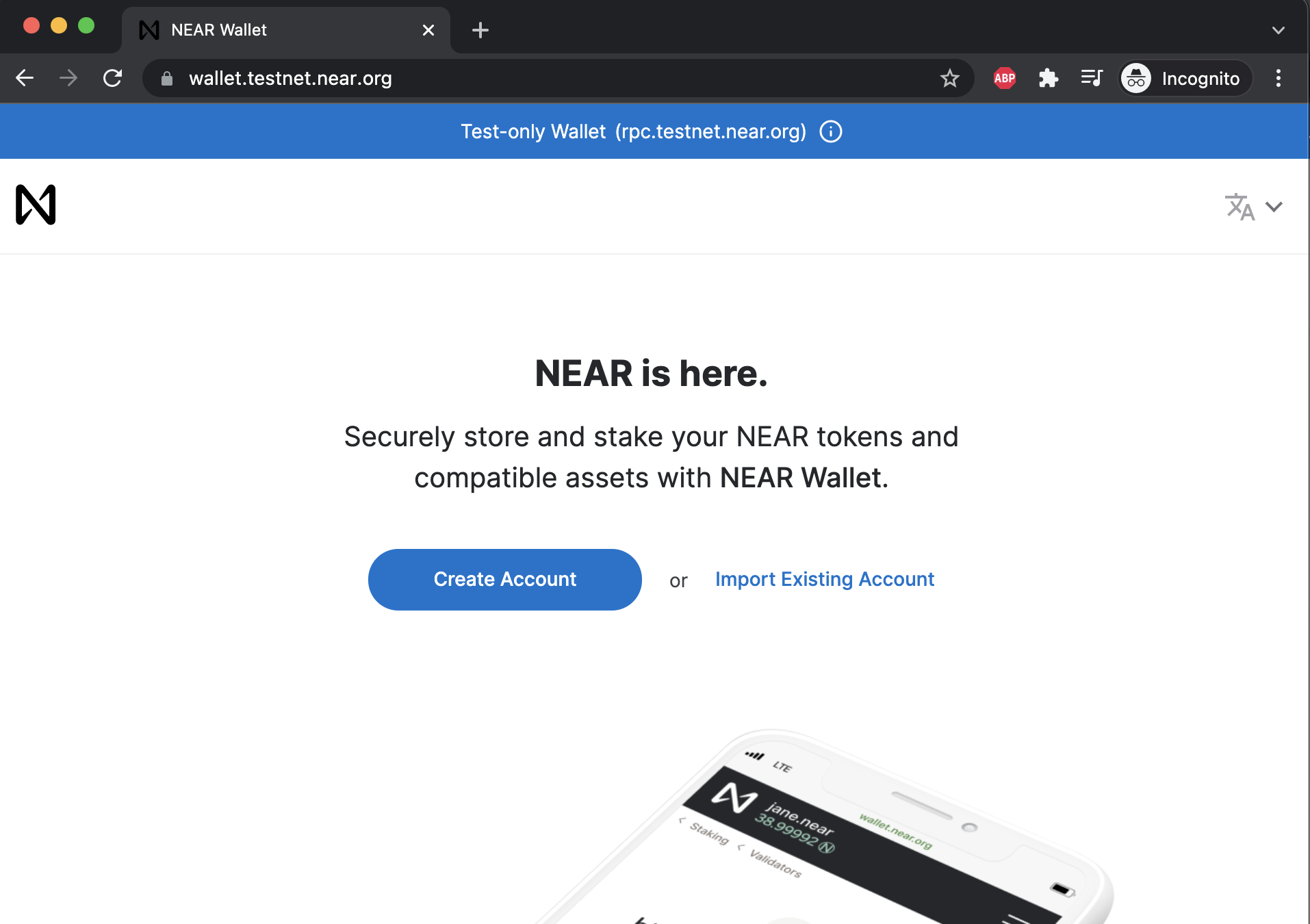 Near Testnet Wallet