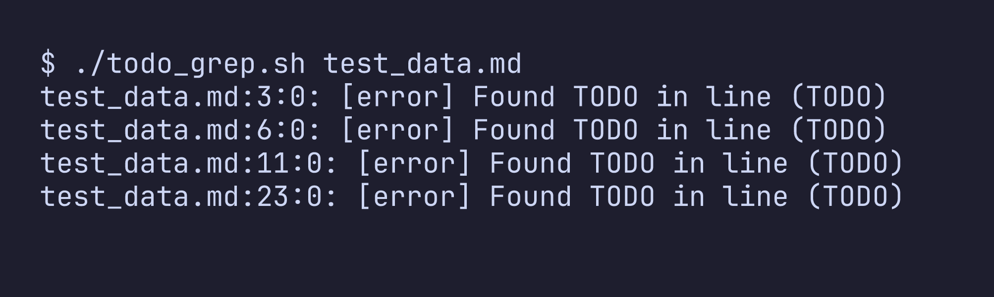 Running grep-linter standalone