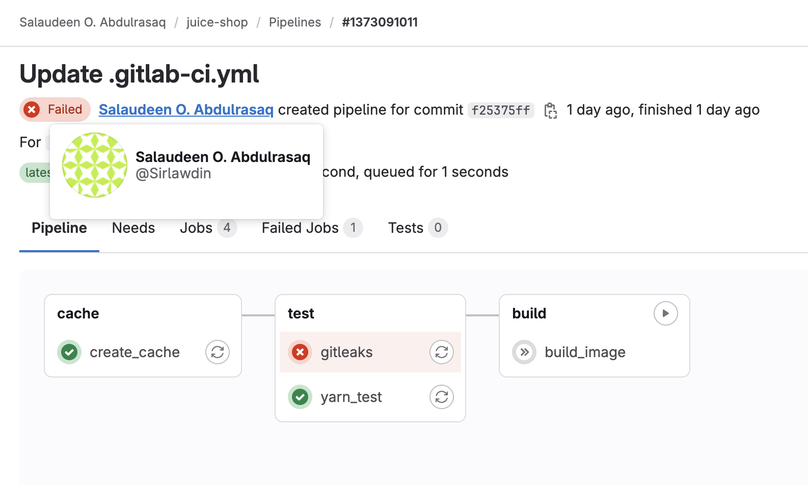 Gitlab job