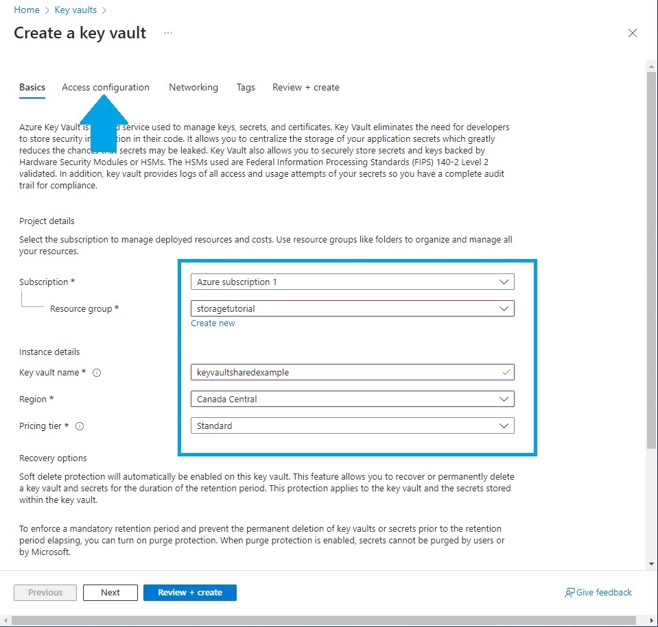 Configuring Key Vault