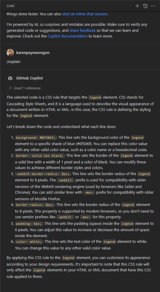Results from Copilot