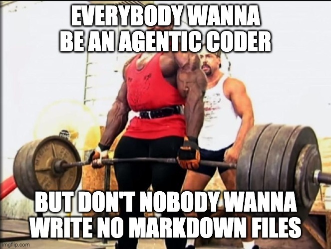 Ronnie Coleman Meme talking about markdown files