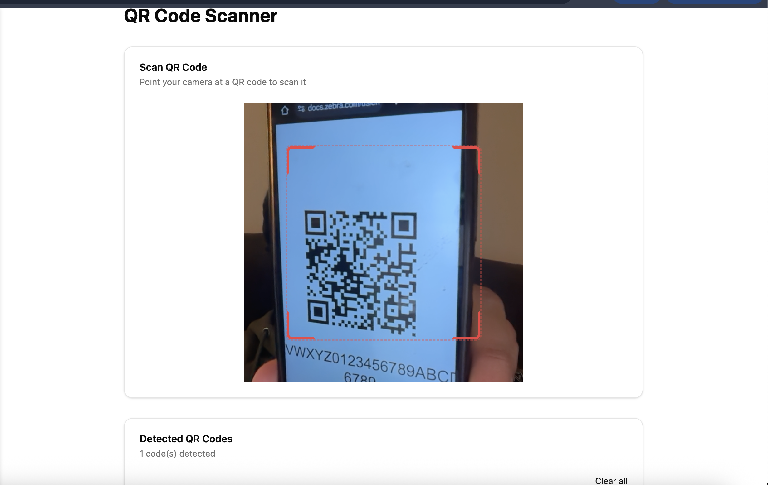 qr code scanner page
