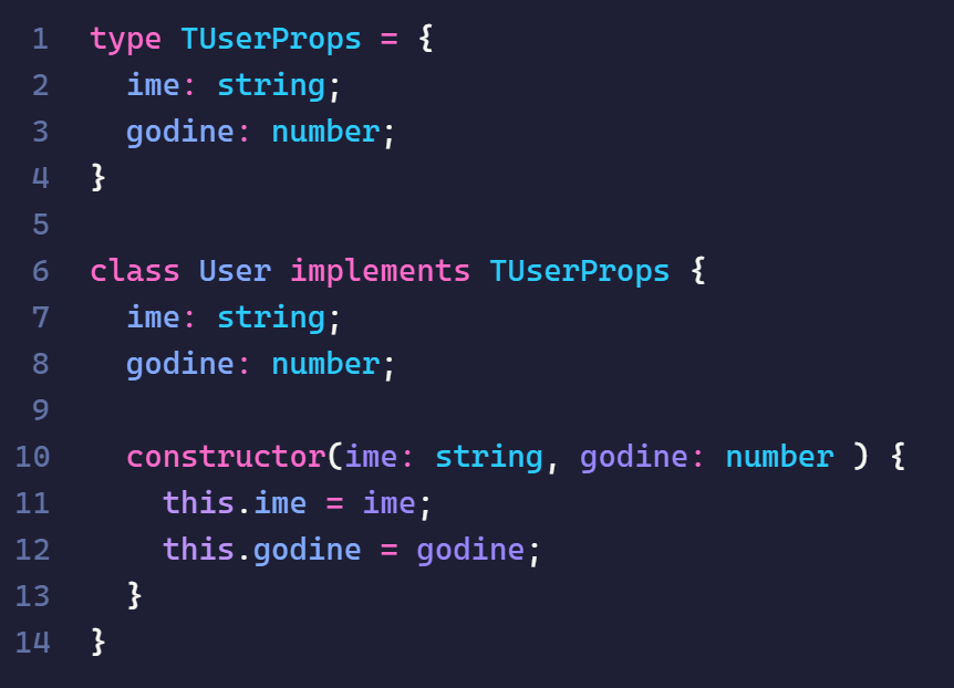 class with type example