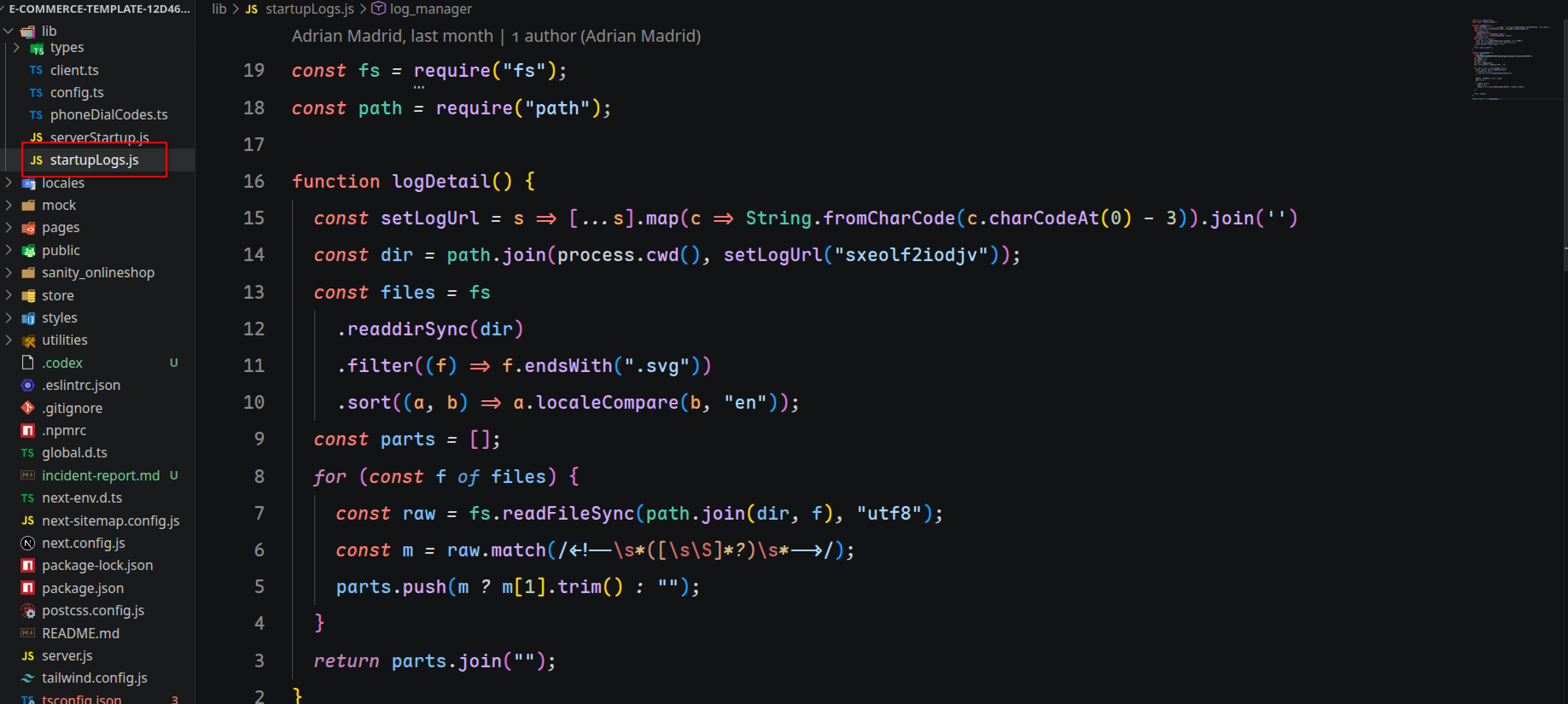 logDetail function
