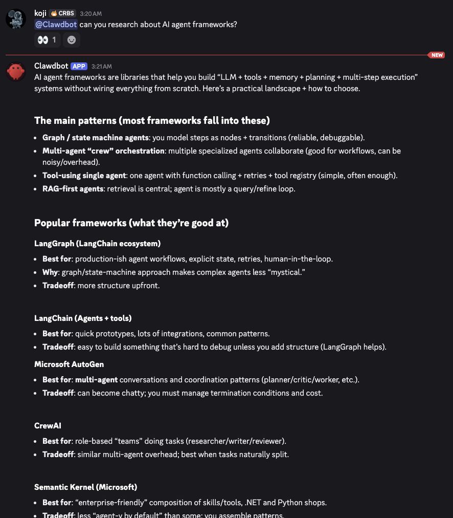 simple research on discord