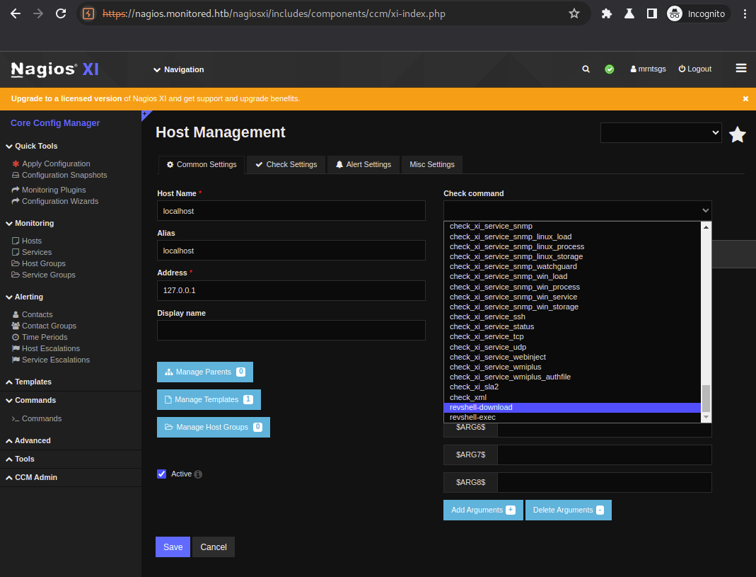 Host management options