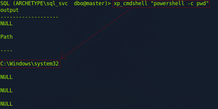 Screenshot 8: Checking current directory