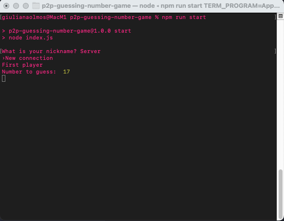 The server starts the game