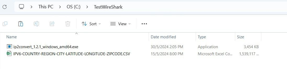 TestWireShark folder