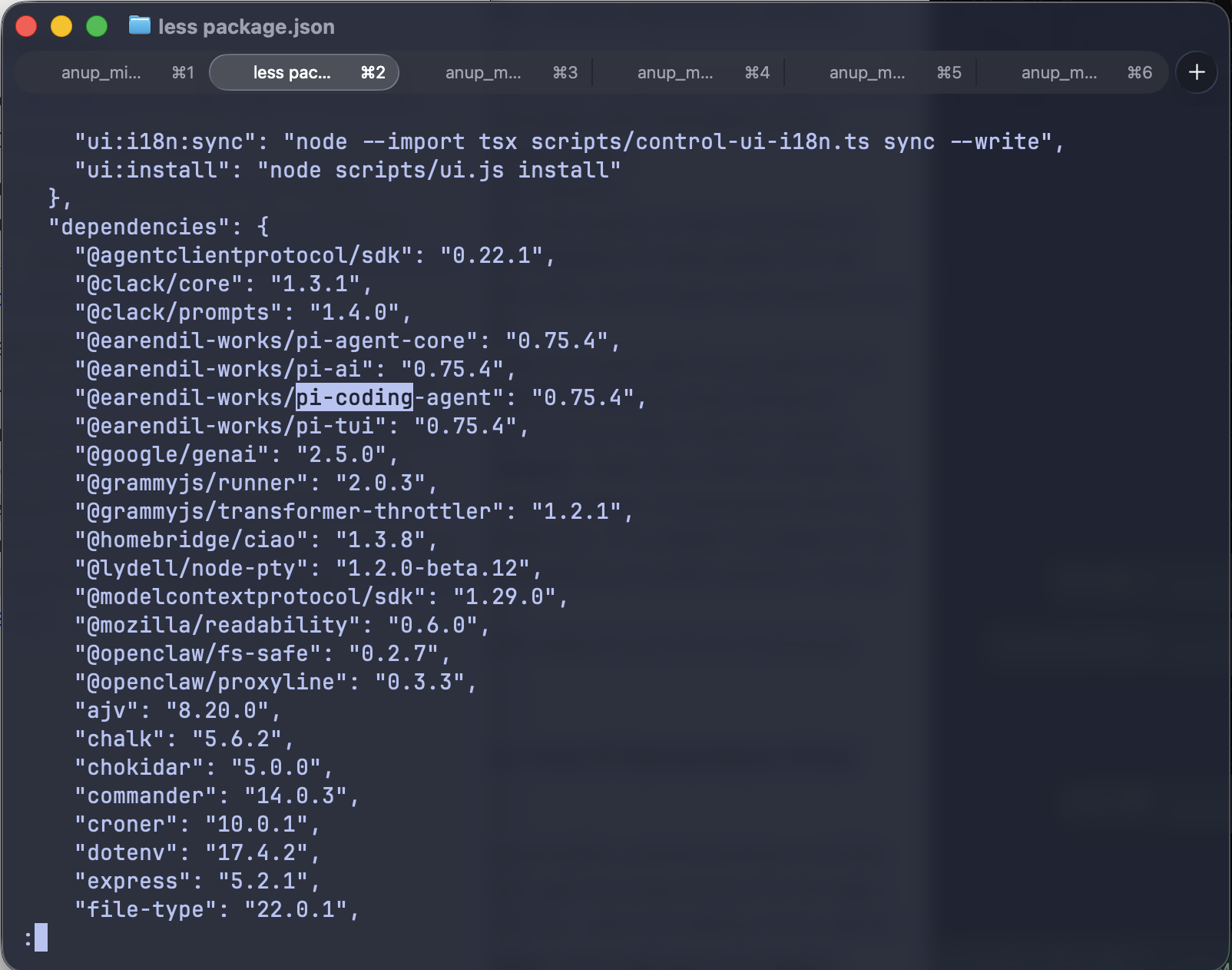 Openclaw dependency on PI
