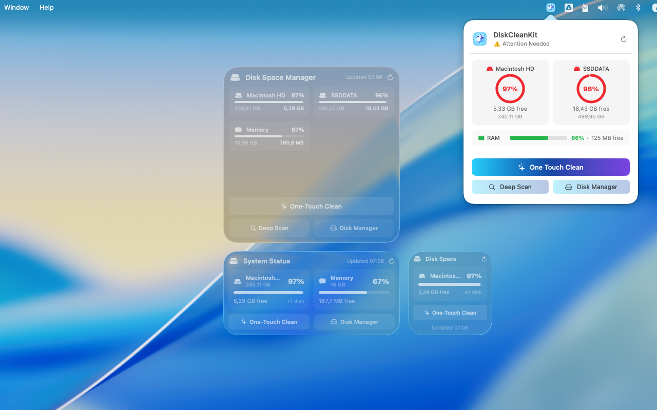 桌面小部件截图