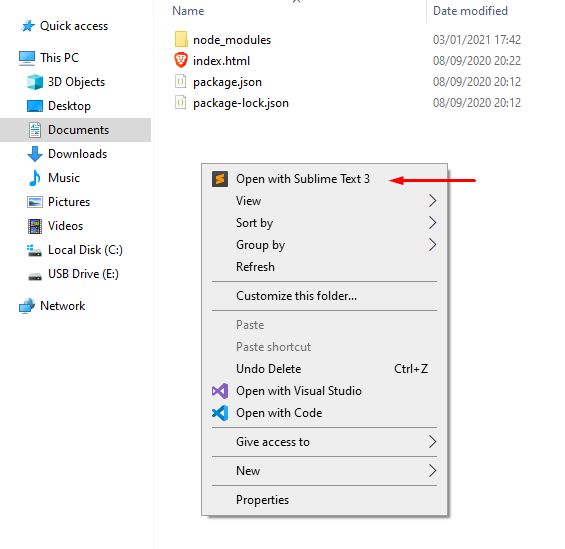 Top position of new context menu item