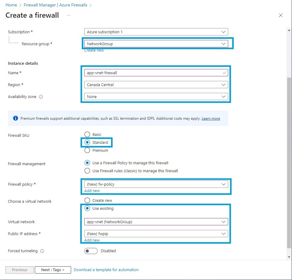 Configuring Firewall