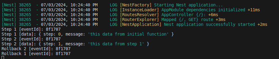 Example log terminal