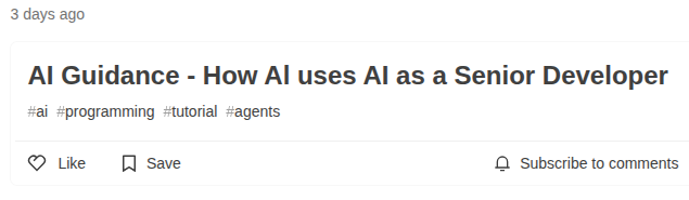 screenshot with text: Al Guidance - How Al uses Al as a Senior Developer