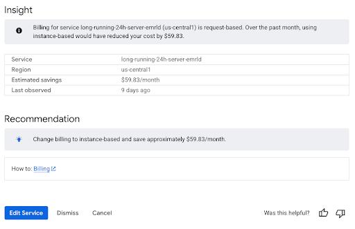 Pricing comparison chart between Request-based and Instance-based