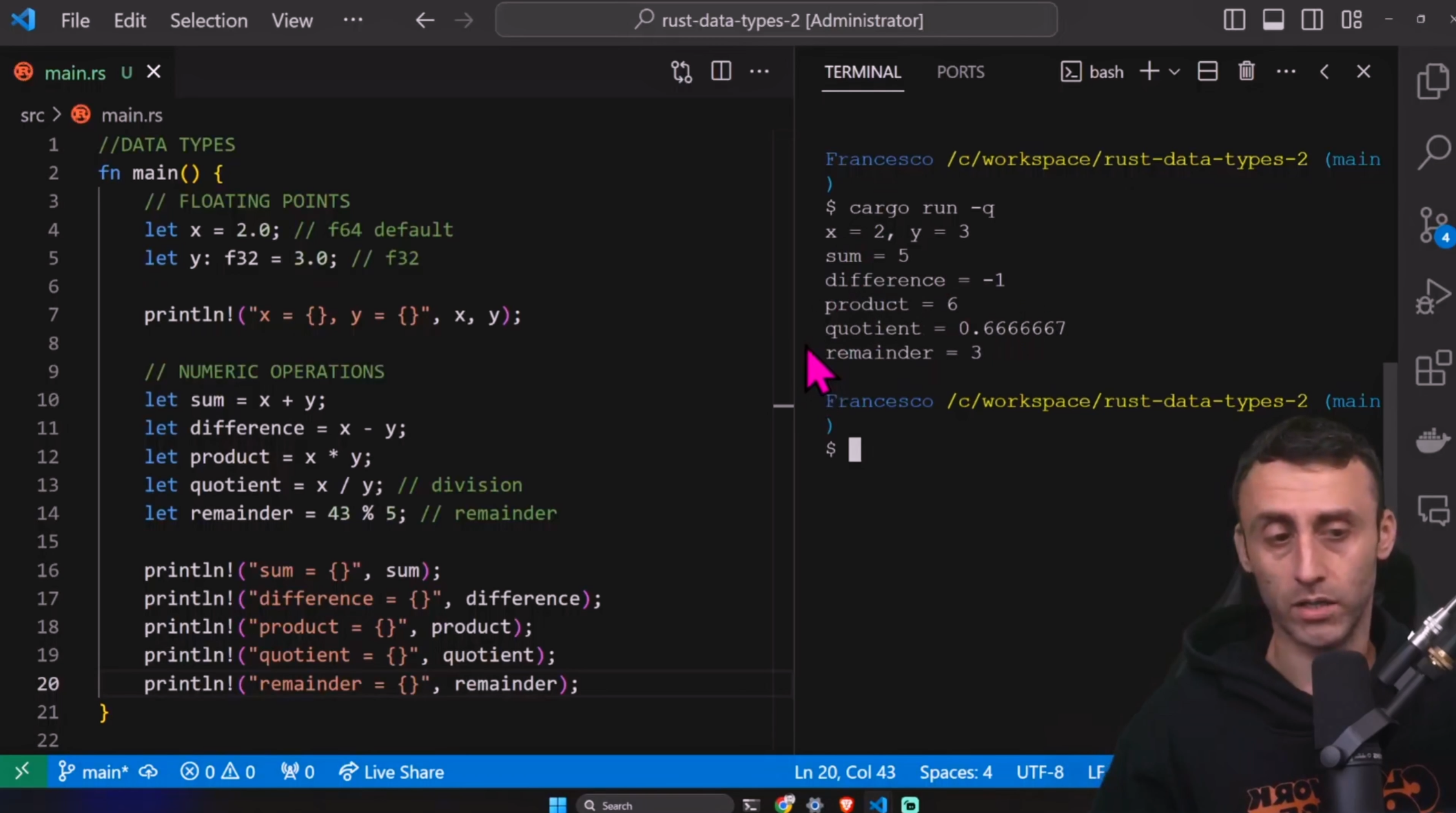 Data Types in Rust - Rust programming tutorial