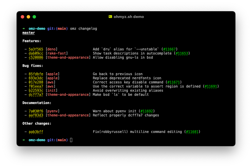 oh-my-zsh example