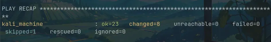 ansible playbook ran succesfully