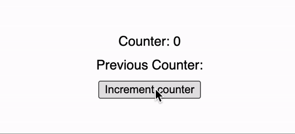 Tracking counter's previous state using a ref