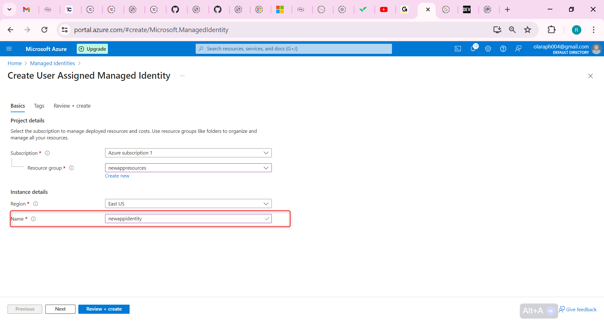 managed identity a name