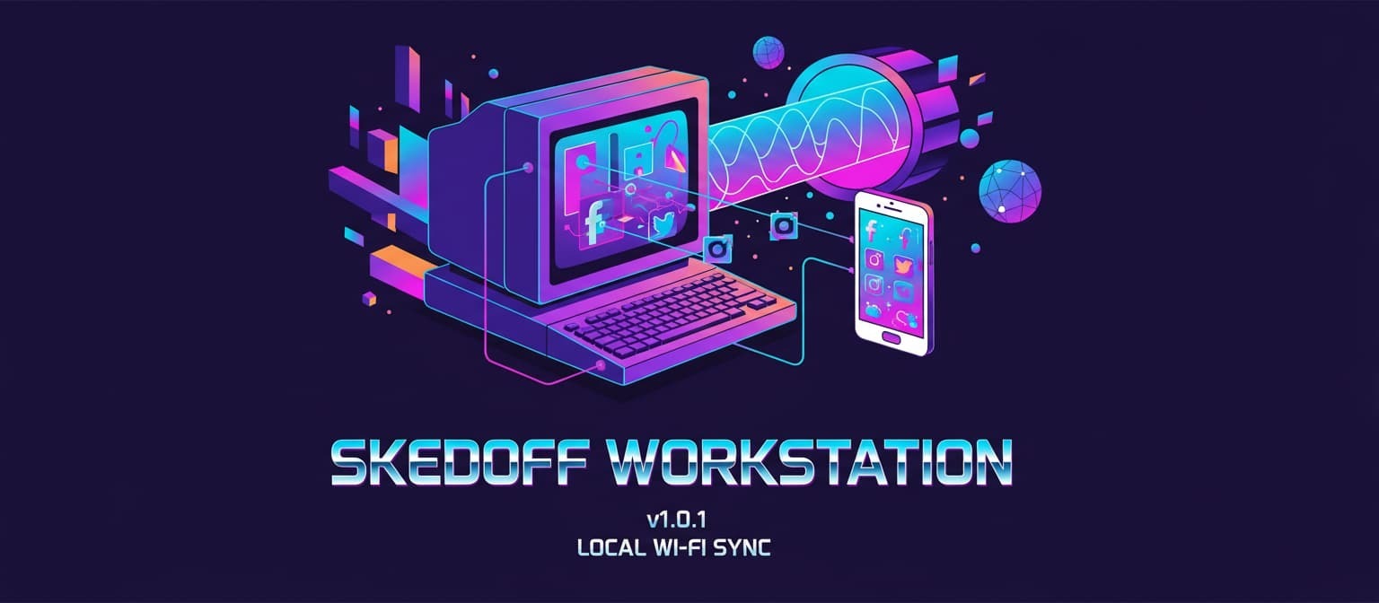 Featured image for Skedoff Workstation: Edit Social Media Drafts From Your PC — No Cloud Required