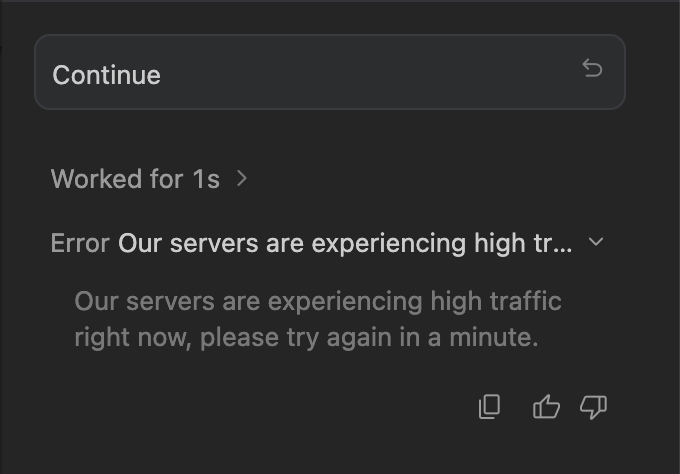 Our servers are experiencing high traffic right now, please try again in a minute
