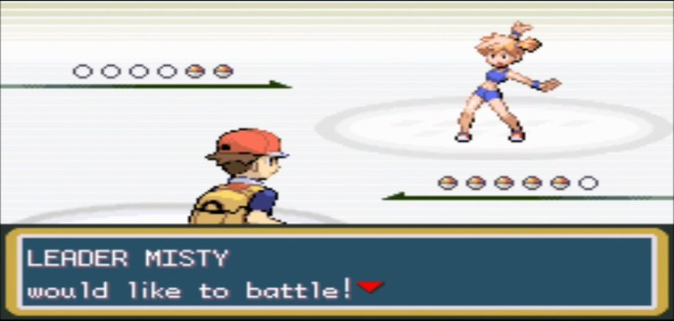 Nintendo Pokemon Fire Red Misty Battle