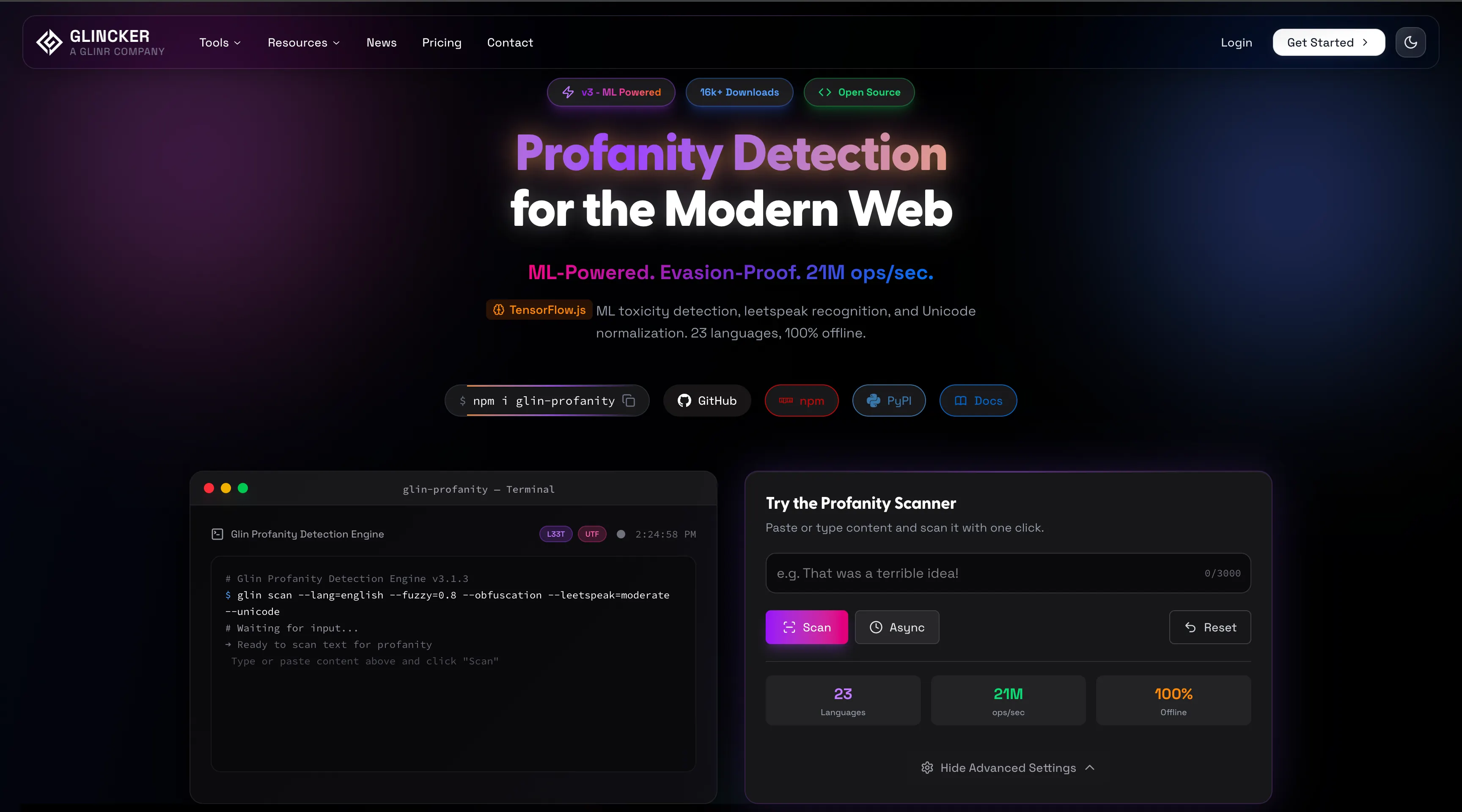 Glin-Profanity Live Demo