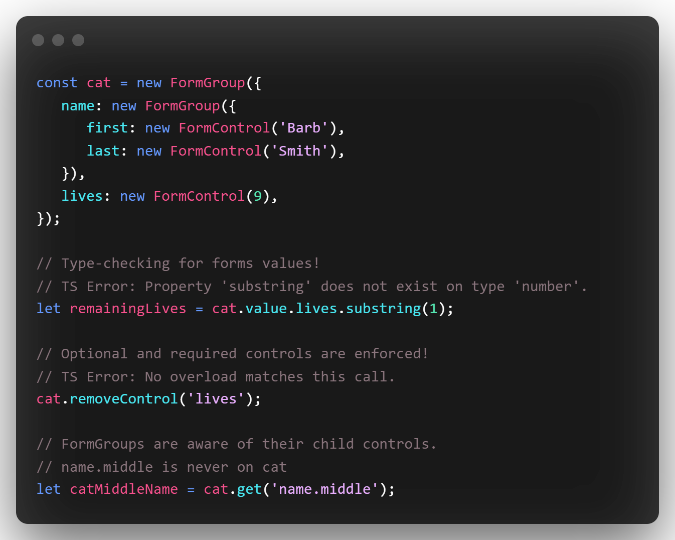 Typed Angular Forms