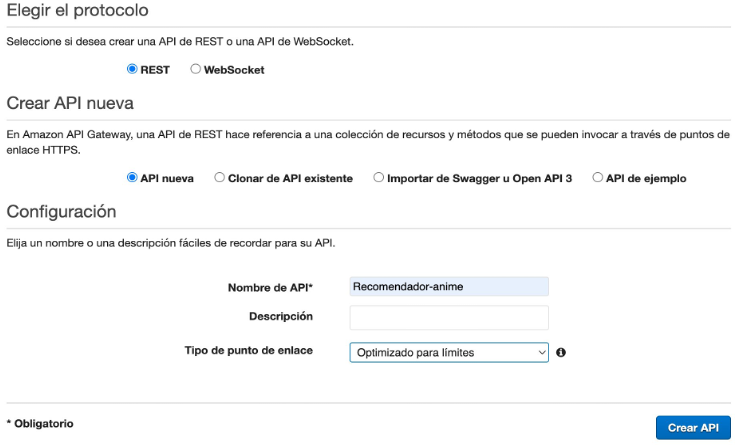 Fig. 15 Configuración API Gateway.
