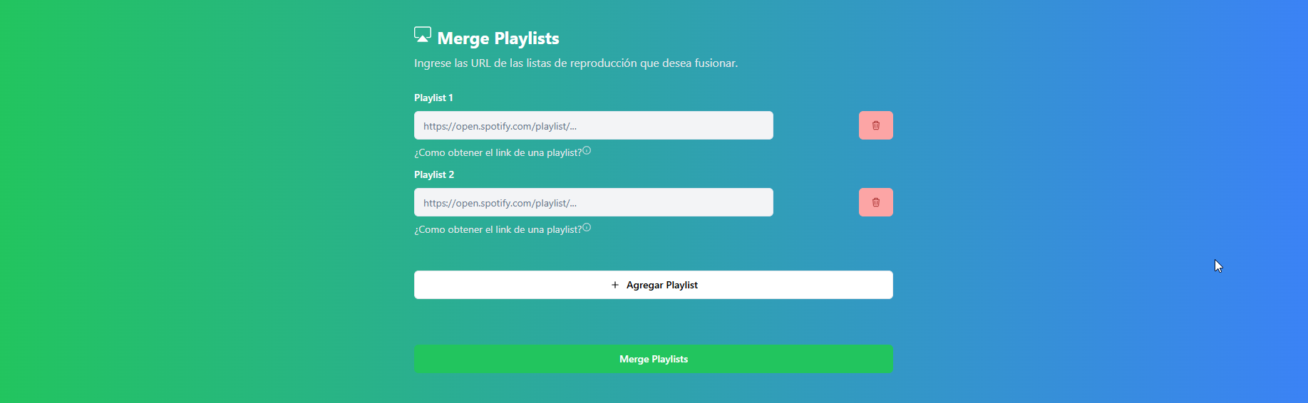 Fusionar Playlists