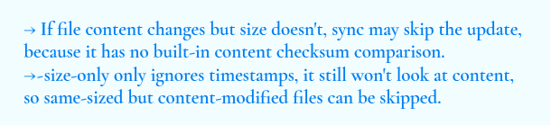 AWS doc for aws s3 sync limitation