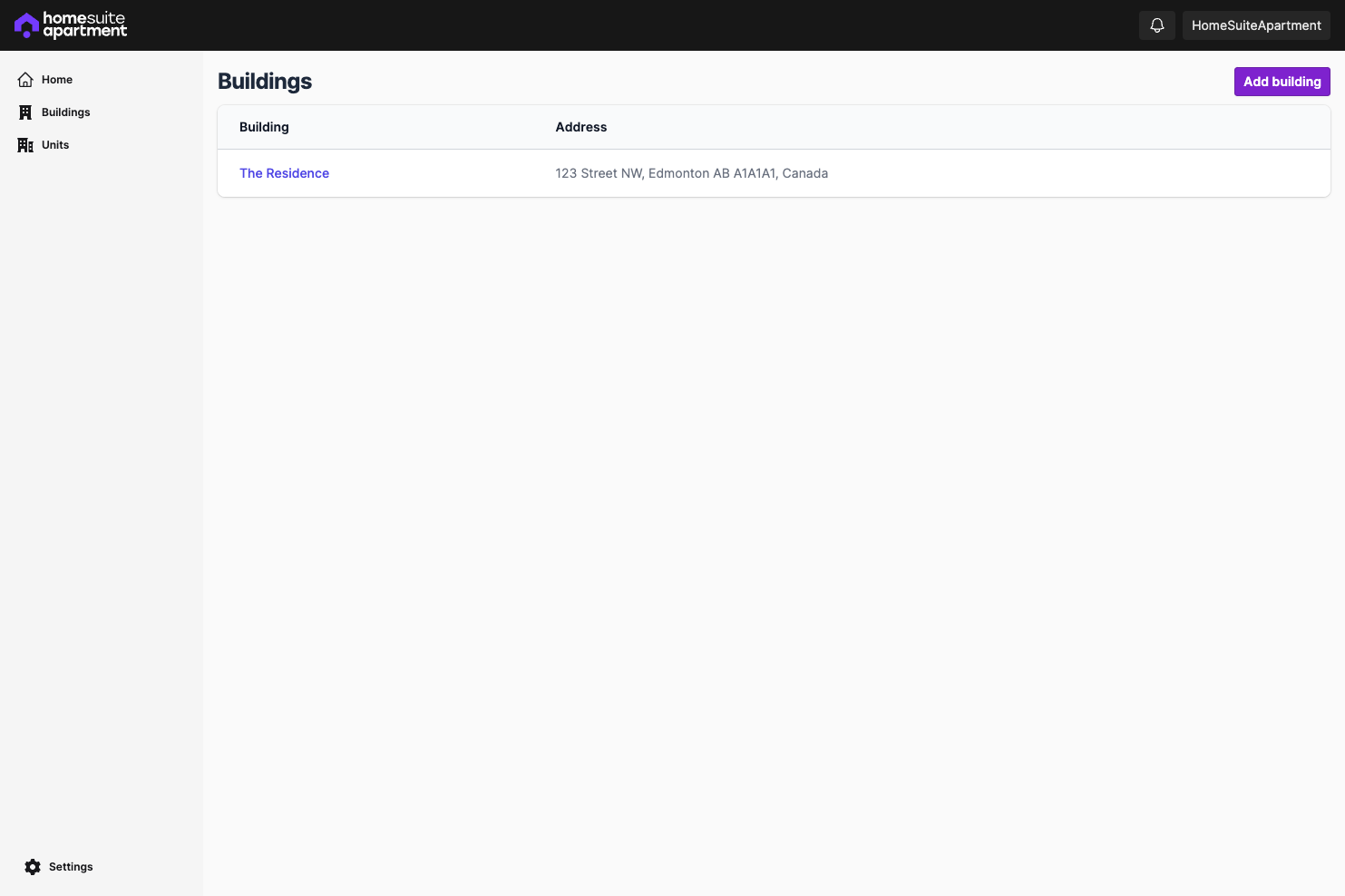 Buildings index page