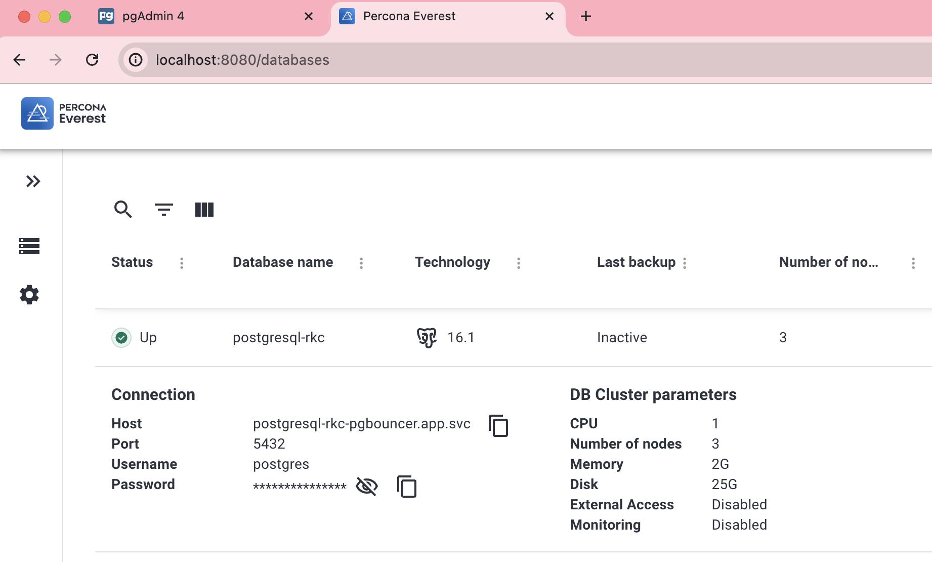 Percona Everest PostgreSQL