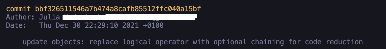 git log command example