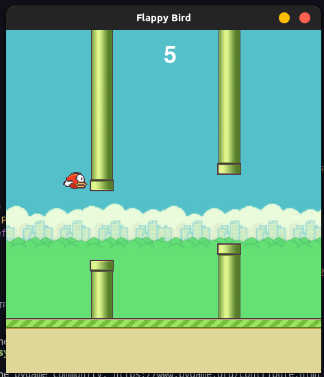 Score showing at the top of the game