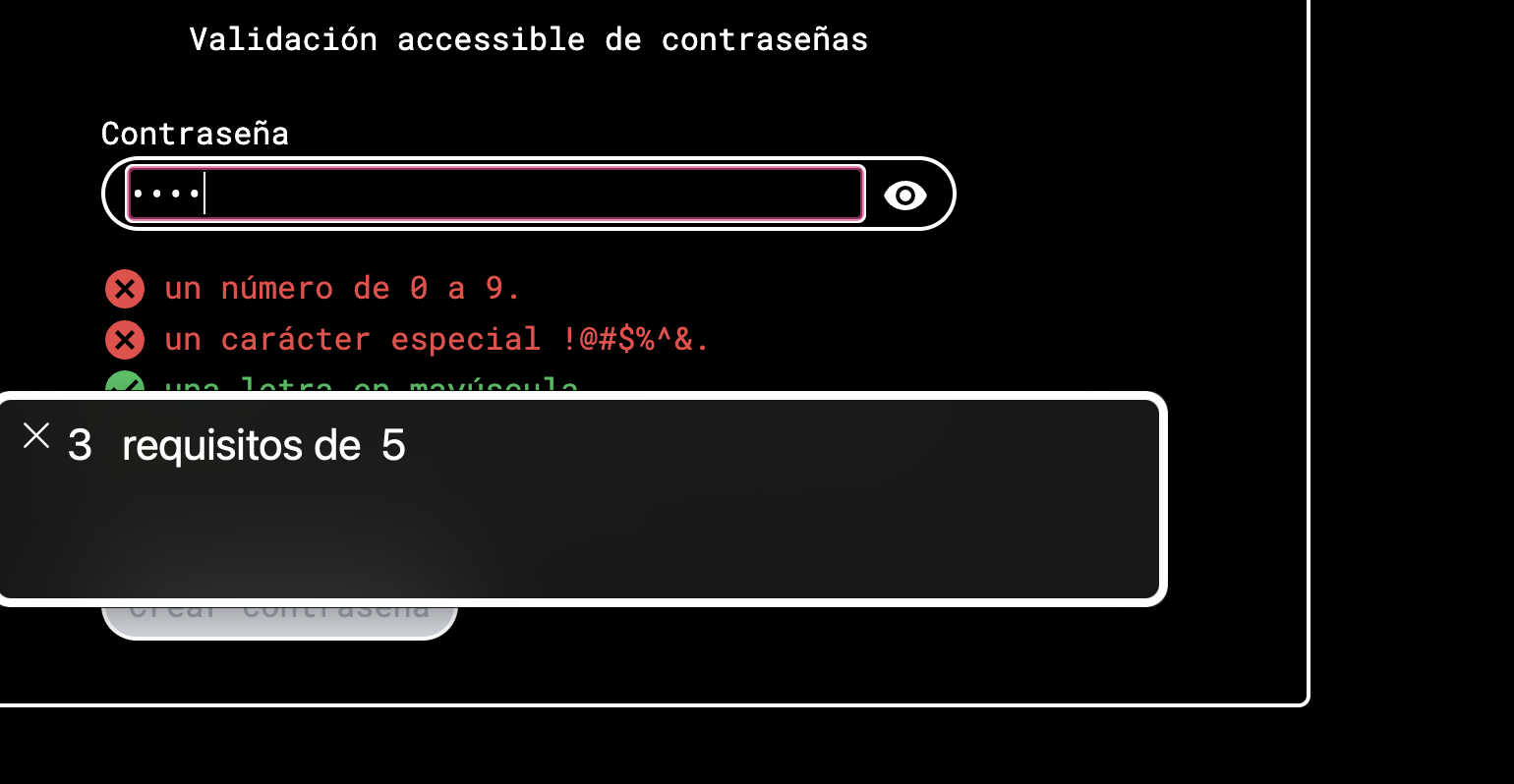 Captura de pantalla del anuncio de voiceover donde se puede leer "3 requisitos de 5"