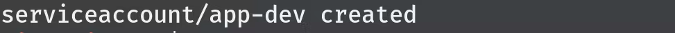 Output of  kubectl create command serviceaccount