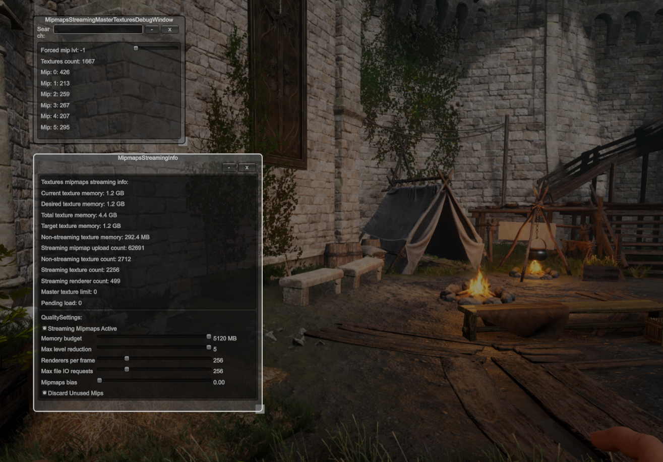 MipMaps streaming stats